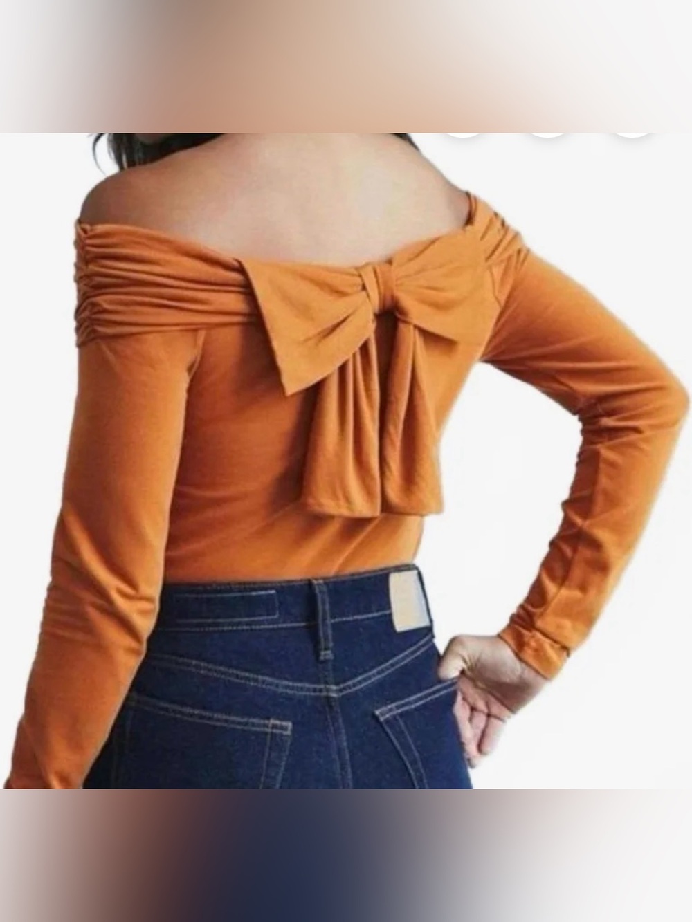 Anthropologie Maeve Burnt Orange Bow Back Wrap Top L